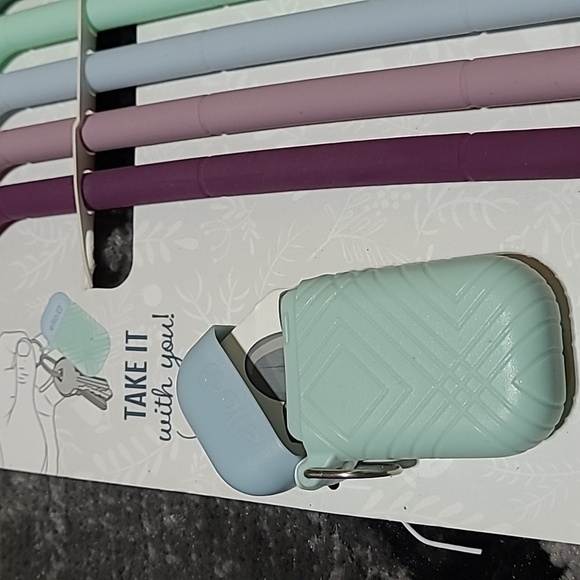 ELLO SILICONE STRAWS KEYCHAIN CARRY CASE CLEANING BRUSH - Picture 2 of 8